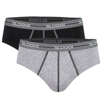 sloggi Slip Herren Slips Start midi C2P box (2er Pack) Schwarz/Grau/Rot/Dunkelgrau/Beige