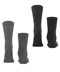 Esprit Socken Vertical Stripe 2-Pack Schwarz/Dunkelgrau/Grau