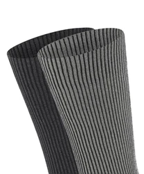 Esprit Socken Vertical Stripe 2-Pack Schwarz/Dunkelgrau/Grau