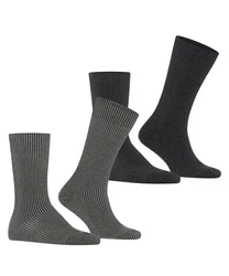 Esprit Socken Vertical Stripe 2-Pack Schwarz/Dunkelgrau/Grau