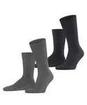 Esprit Socken Vertical Stripe 2-Pack Schwarz/Dunkelgrau/Grau