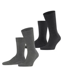 Esprit Socken Vertical Stripe 2-Pack Schwarz/Dunkelgrau/Grau