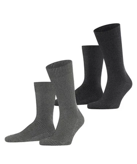 Esprit Socken Vertical Stripe 2-Pack Schwarz/Dunkelgrau/Grau