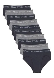 Marc O'Polo Slip Elements Organic Cotton 10er Pack Dunkelblau/Grau/Dunkelgrau/Braun
