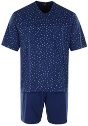 Hajo Pyjama Herren Schlafanzug Dunkelblau