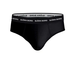 Björn Borg Slip Cotton Stretch Brief 3er Pack Herren Schwarz/Rosa/Grau