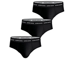Björn Borg Slip Cotton Stretch Brief 3er Pack Herren Schwarz/Rosa/Grau