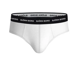 Björn Borg Slip Cotton Stretch Brief 3er Pack Herren Weiß/Creme/Grau