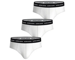Björn Borg Slip Cotton Stretch Brief 3er Pack Herren Weiß/Creme/Grau