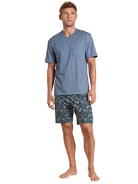 Pyjama Herren Kurzpyjama 44184 blue ice (1 Stck, 1 tlg., 1 Stck)