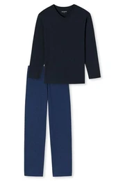 Pyjama Comfort Essentials (Set, 2 tlg) lang, V-Ausschnitt