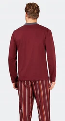 Hajo Schlafanzug Pyjama Klima Komfort Dunkelrot/Bordeaux