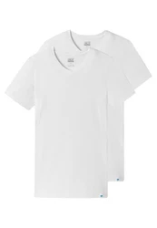 Schiesser Unterhemd 2er Pack Long Life Cotton Weiß/Grau