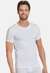 Schiesser Unterhemd 2er Pack Long Life Cotton Weiß/Grau