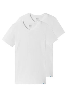 Schiesser Unterhemd 2er Pack Long Life Cotton Weiß/Grau
