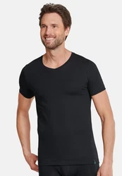 Schiesser Unterhemd 2er Pack Long Life Cotton Schwarz/Dunkelblau/Grau/Dunkelgrau