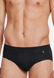 Schiesser Slip Long Life Cotton 2er Pack Dunkelblau/Schwarz/Blau/Hellblau
