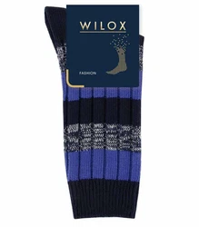 Wilox Basicsocken Blockringel-Design Blau/Dunkelblau