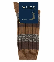 Wilox Basicsocken Blockringel-Design Beige/Dunkelbraun/Rot/Orange/Braun