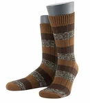 Wilox Basicsocken Blockringel-Design Beige/Dunkelbraun/Rot/Orange/Braun