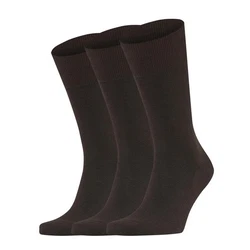 FALKE Kurzsocken Airport SO 3P Dunkelbraun/Schwarz/Grau