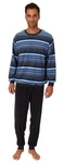 Normann Pyjama Herren Frottee Schlafanzug Blau/Hellblau/Schwarz/Braun