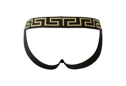 Versace Tanga Herren Jockstrap Lila/Schwarz/Gelb/Gold/Braun