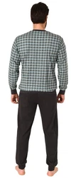 Normann Pyjama Herren Schlafanzug Dunkelgrün/Grün/Grau