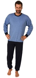 Normann Pyjama Herren Schlafanzug Blau/Hellblau/Grau