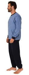 Normann Pyjama Herren Schlafanzug Blau/Hellblau/Grau