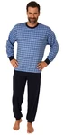 Normann Pyjama Herren Schlafanzug Blau/Hellblau/Grau