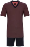 Ringella Pyjama Herren Schlafanzug (2 tlg) Bordeaux/Dunkelrot/Rot/Braun