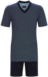 Ringella Pyjama Herren Schlafanzug (2 tlg) Dunkelblau/Grau