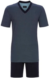 Ringella Pyjama Herren Schlafanzug (2 tlg) Dunkelblau/Grau