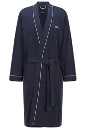 Herrenbademantel Kimono BM, Baumwolle, Taillengrtel, Morgenmantel aus Baumwolle