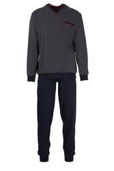 GTZBURG Schlafanzug Manhattan Pyjama Dunkelblau/Grau/Dunkelgrau/Schwarz/Blau