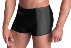 Aquarti Badehose mit Reißverschlusstasche Schwarz/Grau/Rot