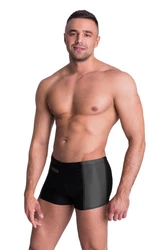Aquarti Badehose mit Reißverschlusstasche Schwarz/Grau/Rot