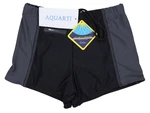 Aquarti Badehose mit Reißverschlusstasche Schwarz/Grau/Rot