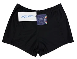 Aquarti Badehose mit Reißverschlusstasche Schwarz/Dunkelblau