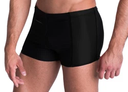Aquarti Badehose mit Reißverschlusstasche Schwarz/Dunkelblau