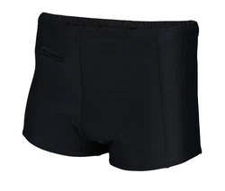 Aquarti Badehose mit Reißverschlusstasche Schwarz/Dunkelblau