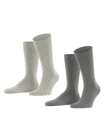 Esprit Socken Fine Dot 2-Pack Grau/Dunkelgrau/Hellgrau/Beige