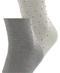 Esprit Socken Fine Dot 2-Pack Grau/Dunkelgrau/Hellgrau/Beige