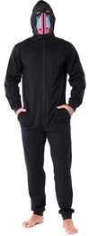 Schlafanzug Herren Schlafoverall aus Baumwolle Jumpsuit mit Kapuze LA40-235 ohne