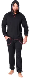 Ladeheid Herren Schlafanzug Tierkostüm mit Kapuze LA40-239 Lila/Rosa/Dunkelblau
