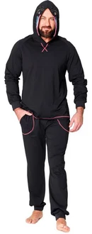Ladeheid Herren Schlafanzug Tierkostüm mit Kapuze LA40-239 Lila/Rosa/Dunkelblau