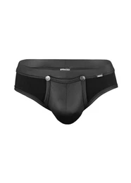 Slip Erotic Push or Zipp Mini-Slip mit Druckknpfen Black S (Mini-Slip, 1-St., Lederoptik)