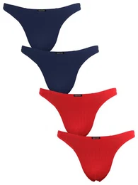 String Herren Unterhosen - Mnner Tangas aus atmungsaktiver Mikrofaser (4-St) im sportlichen Look mit Karo-Muster