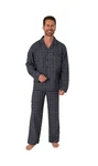 Trend by Normann Pyjama Herren Schlafanzug Blau/Dunkelblau/Hellblau